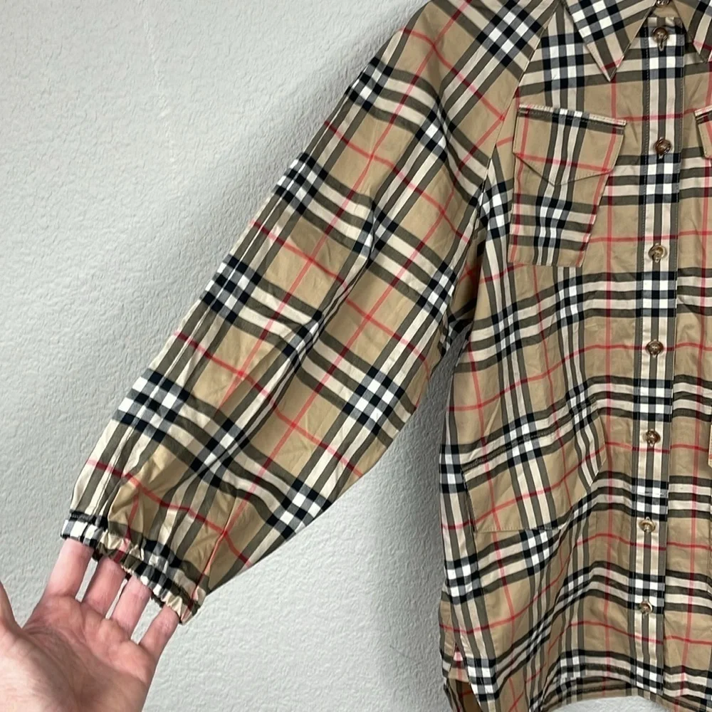 New Burberry London Girls Teigan Archive Check Shirt Dress Nova Plaid